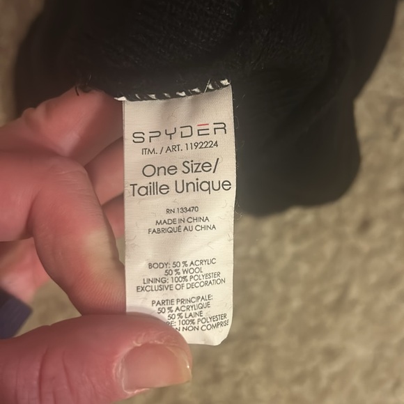 Spyder One Size Black Winter Toque - Picture 3 of 3